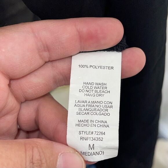 4/$25 - Ambiance Black Sheer Batwing‎ Open Shawl - Size Medium - Picture 4 of 4